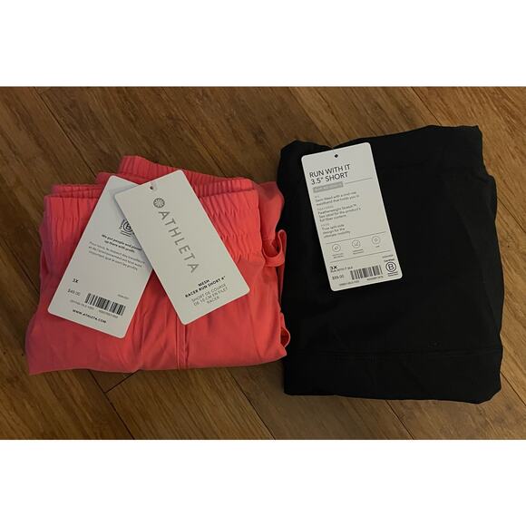 NWT Athleta Mesh Racer Run Short Coral AND Black Run With It 3.5 in. Short‎ 3X - Picture 9 of 13